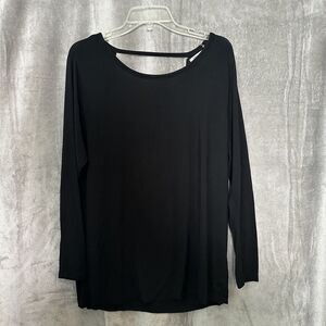 Victoria Secret Pink‎ Top Women Small Black Shirt Open Back Super Soft